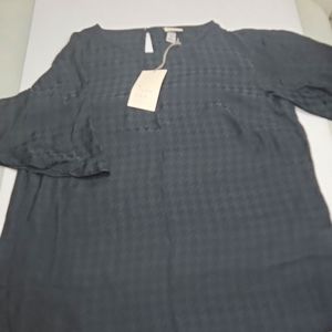 A New Day Women's Jacquard Short Sleeve Woven T-Shirt Black Size XS